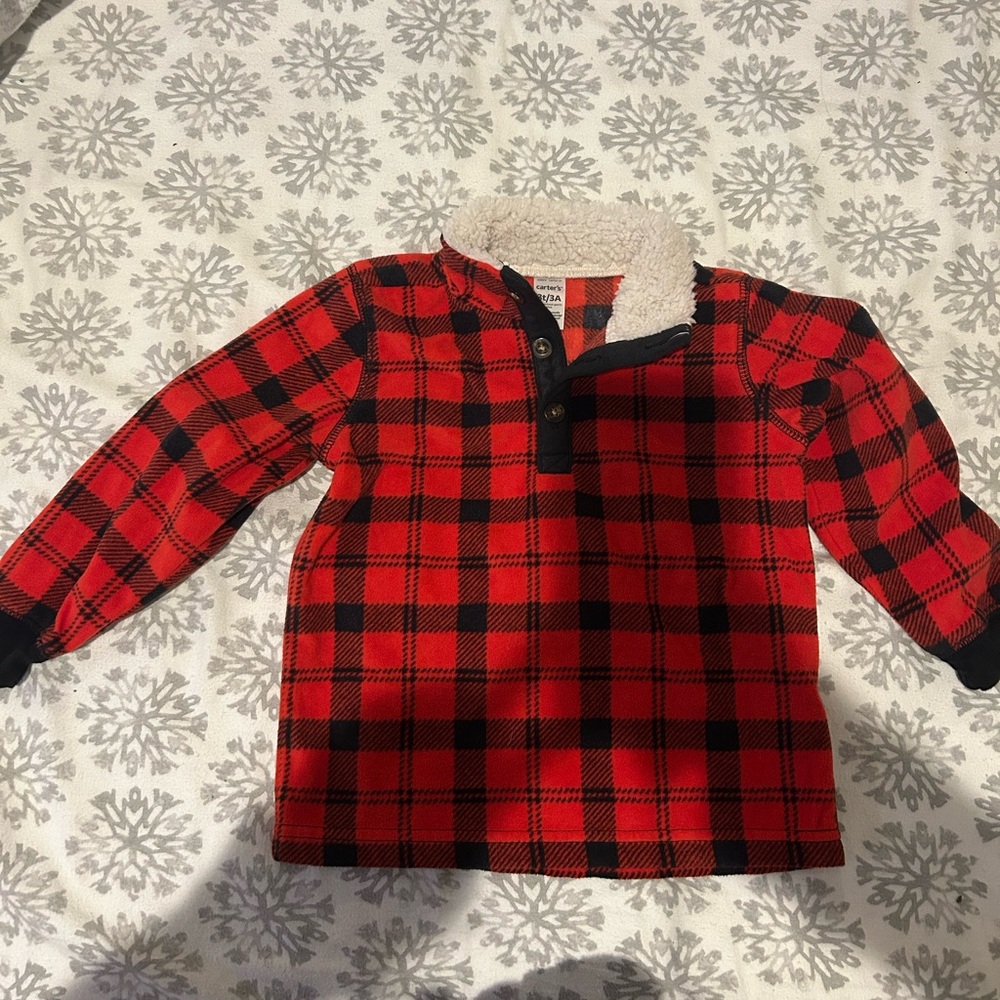Carters quarter button up fleece 3t
